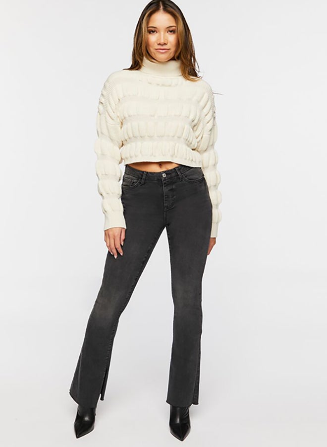 FOREVER 21 Cropped Ribbed Knit Sweater - Image 2