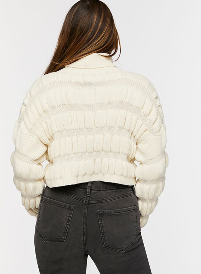 FOREVER 21 Cropped Ribbed Knit Sweater - Image 5