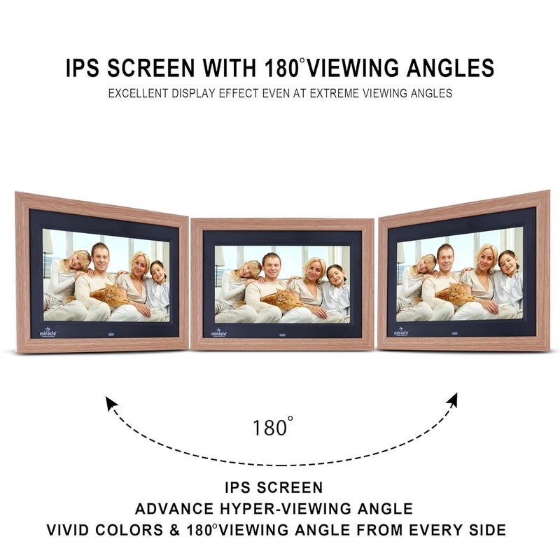 miracle digital 10 Inch Digital Picture Frame,HD IPS Digital Photo Frames,Wall Mounted Electronic Slideshow,Using USB or SD to Play Photos/Videos/Music - Image 3