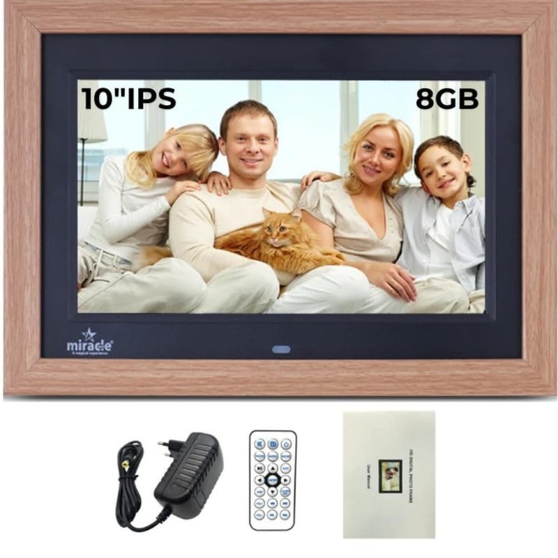 miracle digital 10 Inch Digital Picture Frame,HD IPS Digital Photo Frames,Wall Mounted Electronic Slideshow,Using USB or SD to Play Photos/Videos/Music - Image 5