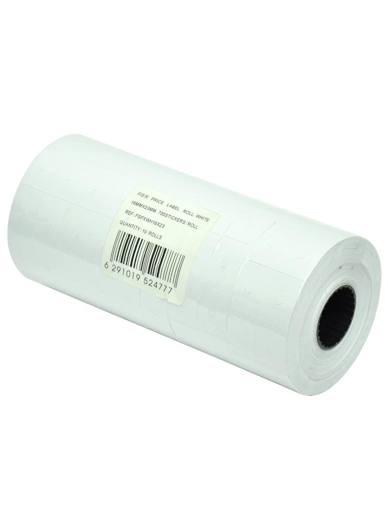 FIS White Price Label Roll, 16X23Mm For (FSPX05) 10 Rolls - FSPXWH16X23 - Image 1
