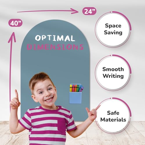YOUNGJQ Magnetic Arch Wall Decal, Magnetic Chalkboard for Wall 40" x 24" Adhesive Backing Wallpaper for Playroom Home(Celadon) - Image 2