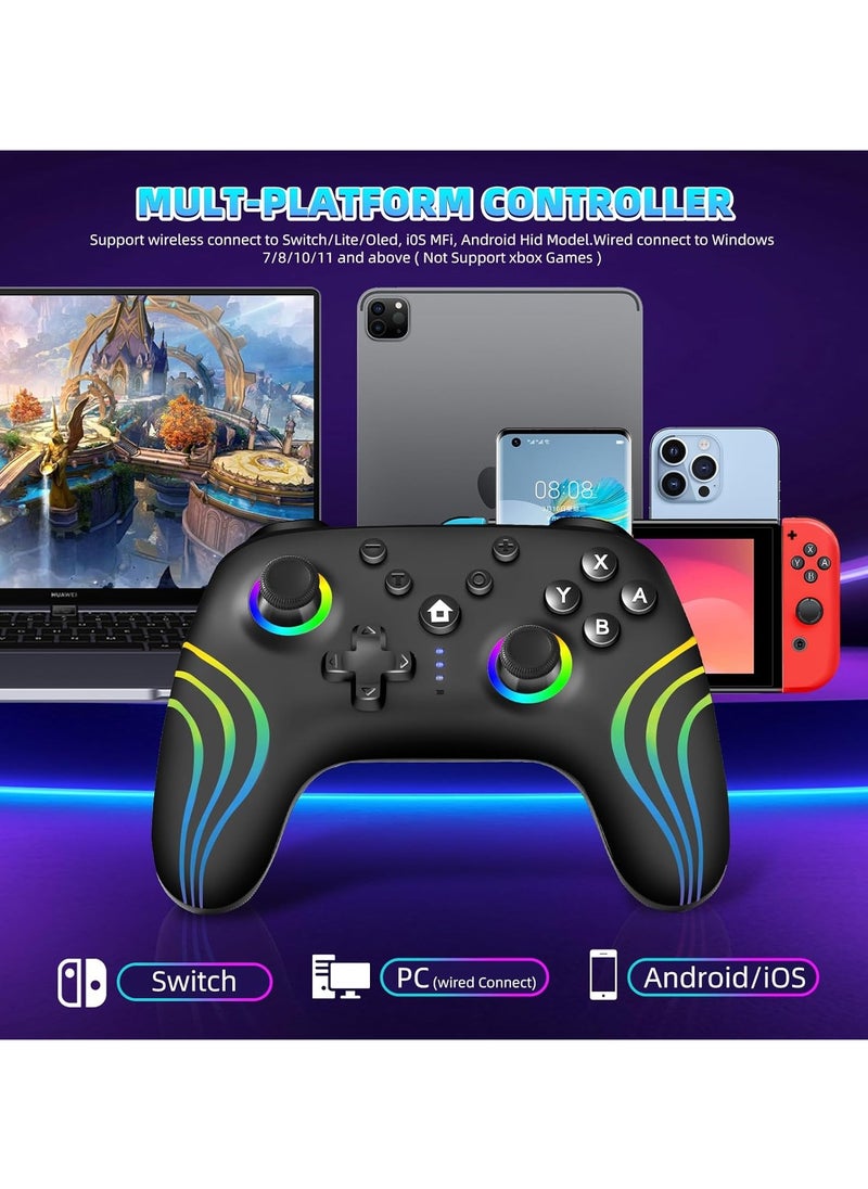 Generic Switch Controller Compatible with Switch/Lite/OLED/PC,Wireless Switch Pro Controller With RGB Breathing LED,Switch Controllers Remote with Turbo,Wake-up Function  - Image 3