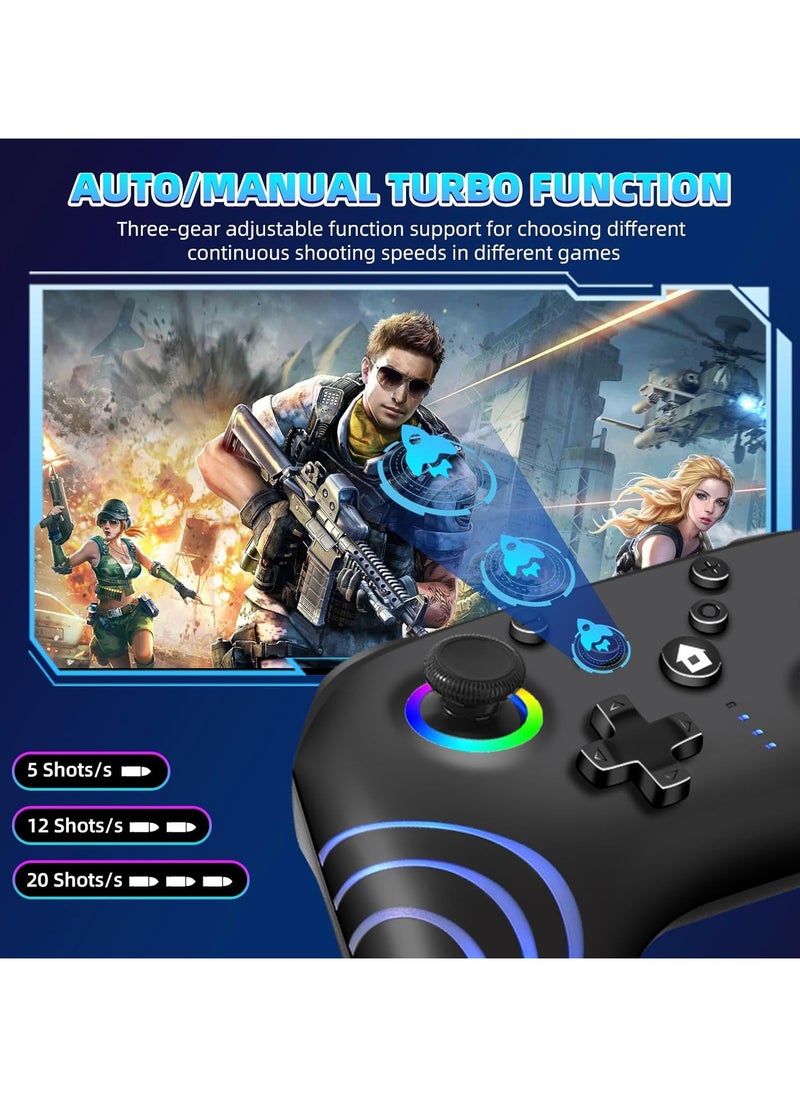 Generic Switch Controller Compatible with Switch/Lite/OLED/PC,Wireless Switch Pro Controller With RGB Breathing LED,Switch Controllers Remote with Turbo,Wake-up Function  - Image 5