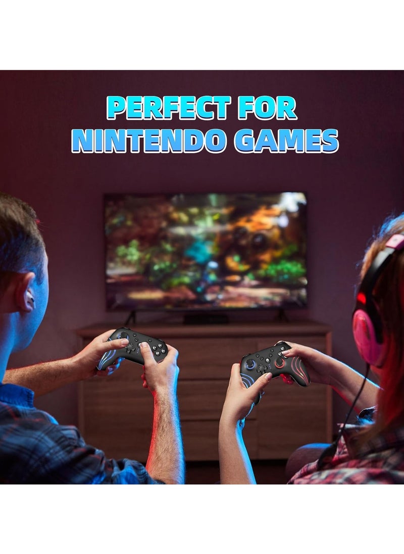 Switch Controller Compatible with Switch/Lite/OLED/PC,Wireless Switch Pro Controller With RGB Breathing LED,Switch Controllers Remote with Turbo,Wake-up Function