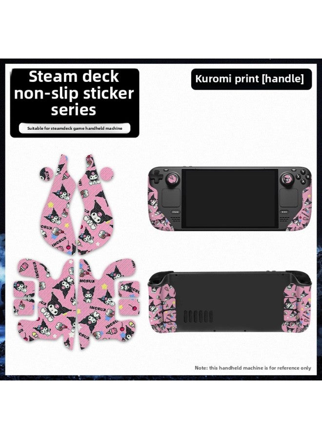 For Steam Deck Handheld Anti-slip Sticker Sweat-absorbent Sticker OLED Protective Cover Rocker Cap Grip Film Accessories-Color:[handle Version] Kurome Print - Image 1