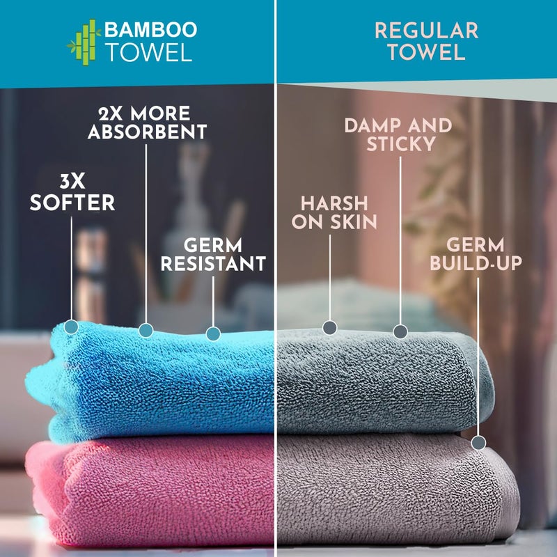 HEELIUM Bamboo Hand Towel | Ultra Absorbent & Anti-Bacterial | 3X Softer Than Cotton Towels | 65 X 40 cm - 600 GSM | Pack of 3 - Grey - Image 4