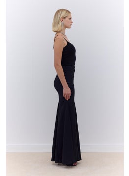 Manuka Flounce Crepe Evening Skirt Black  - Image 4