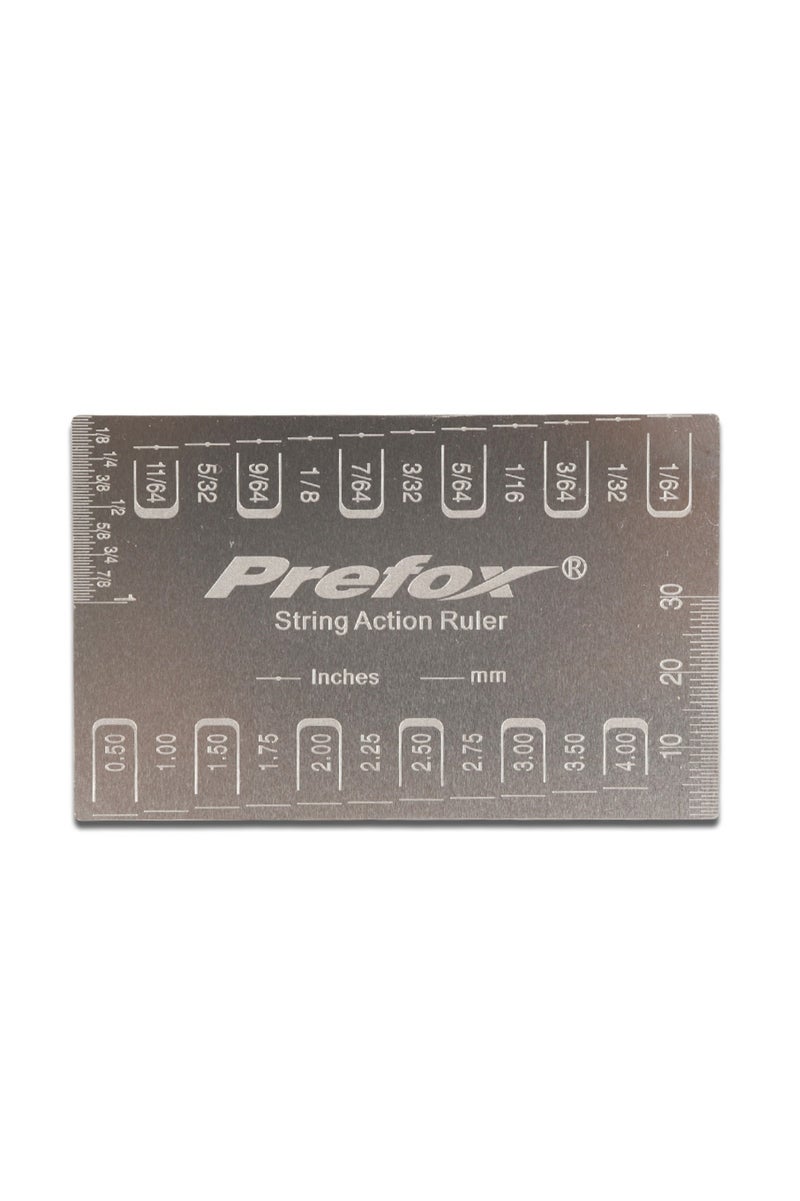 PREFOX Guitar String Action Gauge, fits all guitars, lightweight and portable (Stainless Steel - Grey) - Image 1