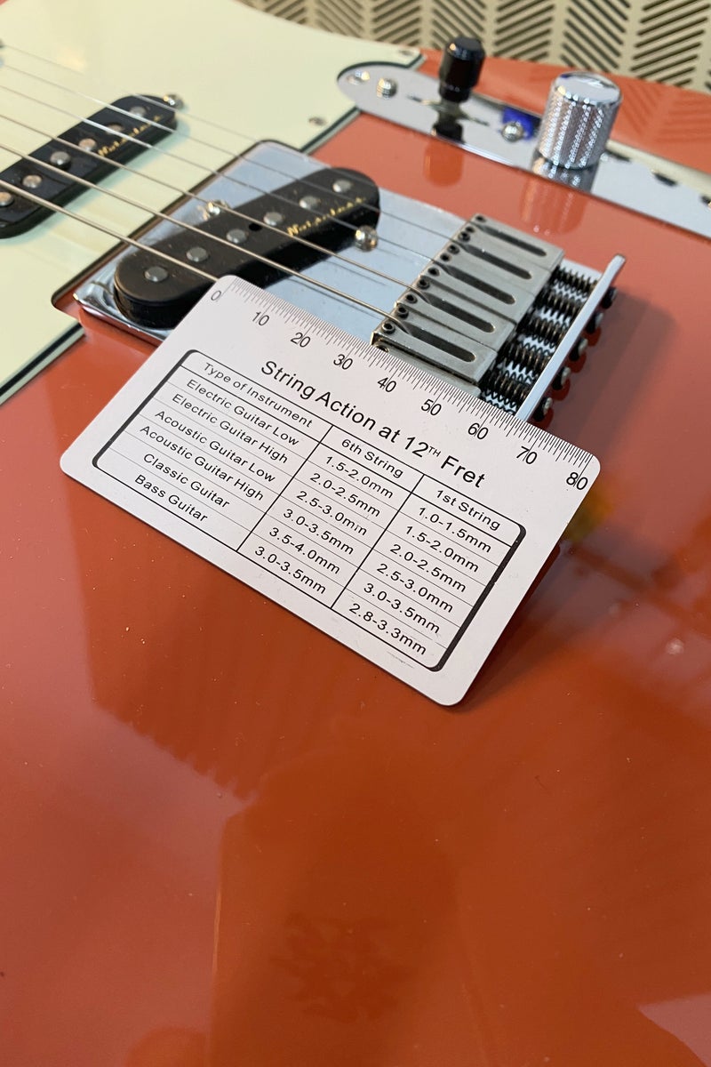 PREFOX Guitar String Action Gauge, fits all guitars, lightweight and portable (Stainless Steel - Grey) - Image 3