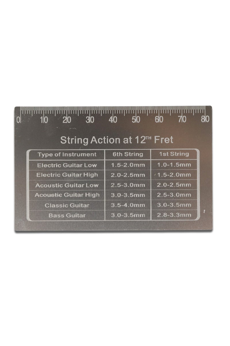 PREFOX Guitar String Action Gauge, fits all guitars, lightweight and portable (Stainless Steel - Grey) - Image 5
