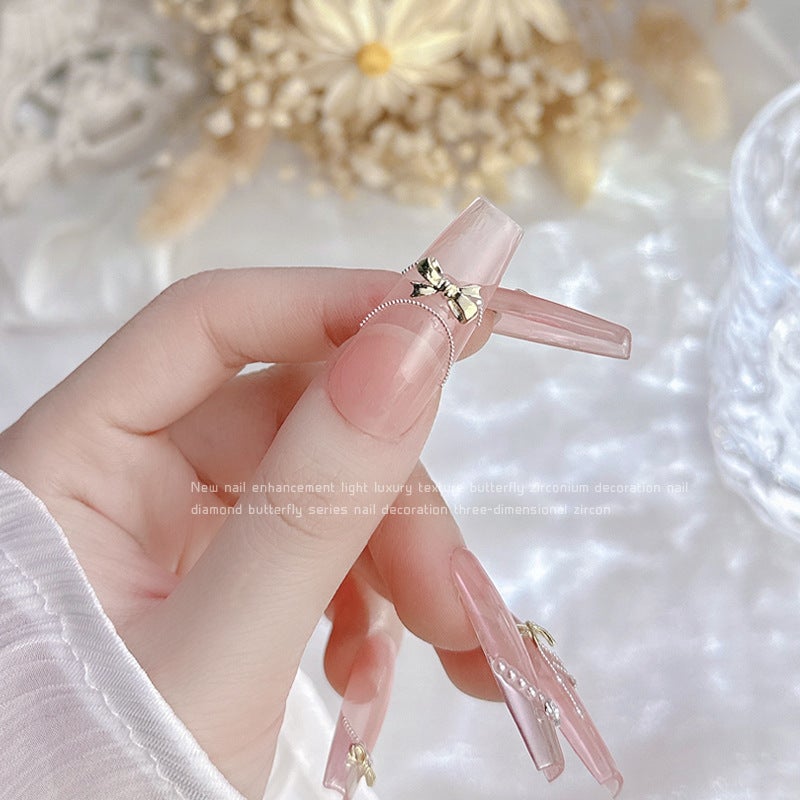 Alloy Bow Nail Ornaments 10 Net Red Explosions Gold And Silver Small Bow Tie Joker Christmas Nail Drill Accessories - Image 5
