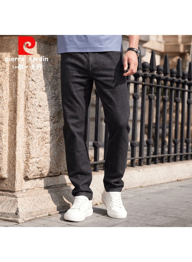 Pierre Cardin High-end Men's Jeans Spring Autumn New Loose Straight Elastic Slim Fit Trendy Casual Pants For Men - Image 1