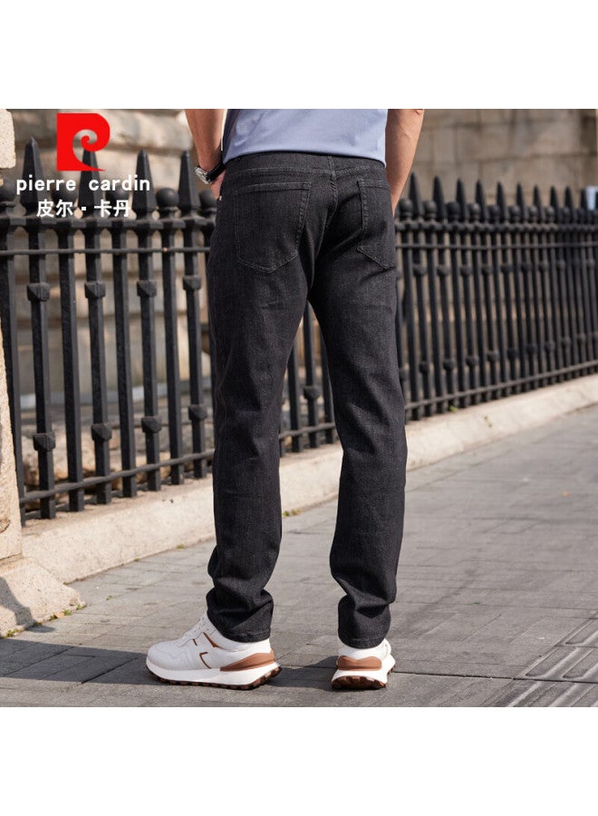 Pierre Cardin High-end Men's Jeans Spring Autumn New Loose Straight Elastic Slim Fit Trendy Casual Pants For Men - Image 3