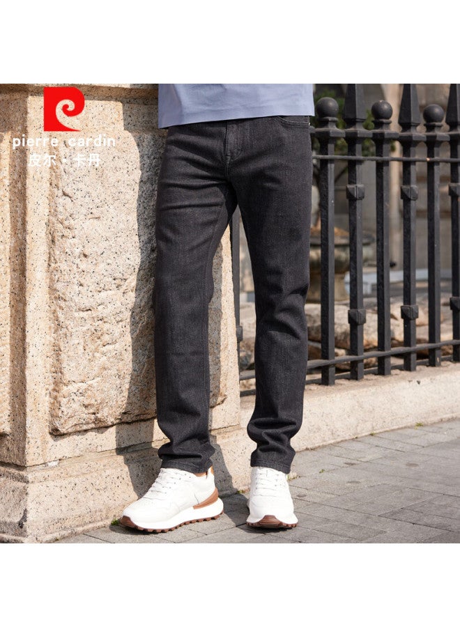 Pierre Cardin High-end Men's Jeans Spring Autumn New Loose Straight Elastic Slim Fit Trendy Casual Pants For Men - Image 2