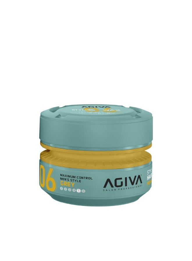 AGIVA Hair Styling Cream Wax Pomade 06 Grey | Maximum Control Men's Style, Strong Hold with Natural Shine | Professional Salon Formula, Easy to Wash, 175ml (5.92 Fl Oz) - Image 1