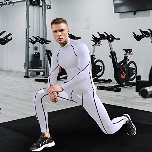 SPVISE White Compression Shirt Men Long Sleeve Workout Gym Top Rash Guard Athletic Undershirt Gear T Shirt for Sport Cool Dry - Image 3