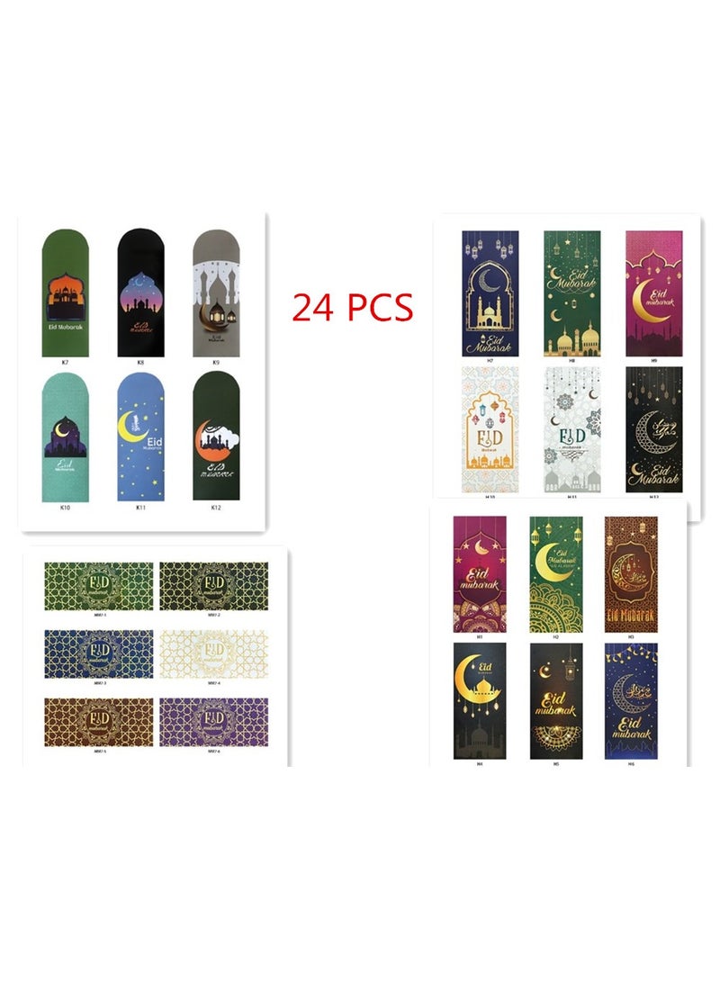 OASIS-TH Eid Mubarak Money Envelopes Gold Printed Ramadan Lucky Cash Gift Envelope Cash Envelopes for Currency Gift Card Eid Decor (24Pcs,Multicolor) - Image 1