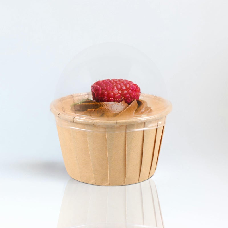 Natural Paper Cupcake Liners With Lids 50 Sets Leak Proof Round Muffin Baking Cups - Image 4