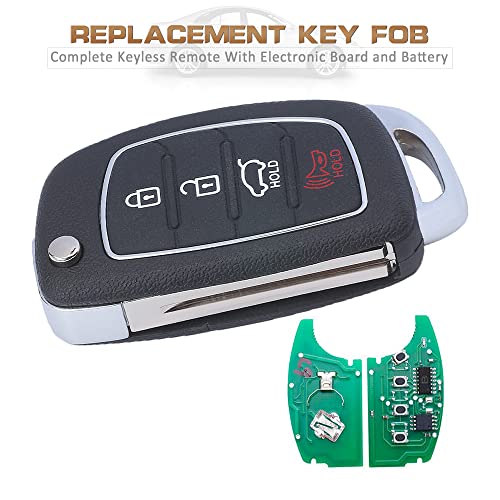 Keyecu Replacement Smart Key Fob 95430-C1010 for Hyundai Sonata 2014 2015 2016 2017 FCC ID:TQ8-RKE-4F16 Black - Image 3