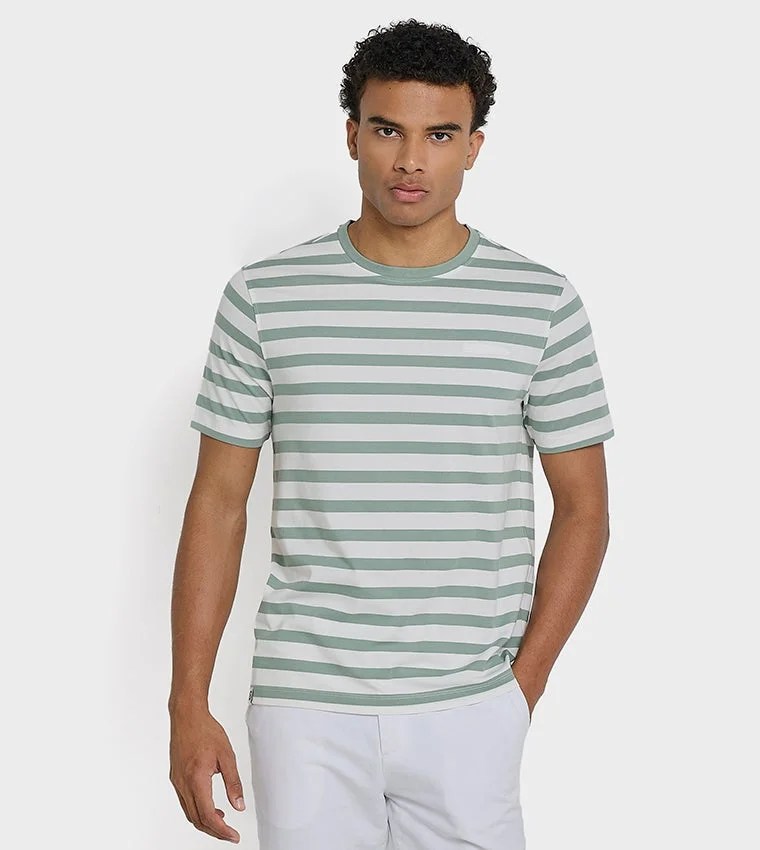 بين شيرمان Ben Sherman Men's Crew Neck Short Sleeve Striped T-Shirt