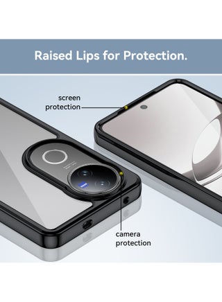 for vivo V50 5G Case Cover, High Quality Hard Backplane Soft Border Pure and Bright Comfortable Feel Cell Phone Protective Case for vivo V50 5G, Black - view 5