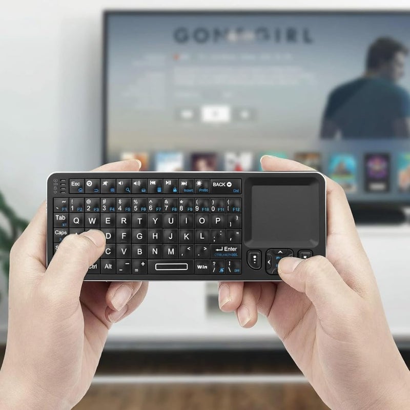KASTWAVE Mini Bluetooth Keyboard,Backlit 2.4GHz Wireless Keyboard with IR Learning, Portable Lightweight with Touchpad Compatible with Android TV Box/Mac/Windows/HTPC (2.4G and Bluetooth) - Image 5