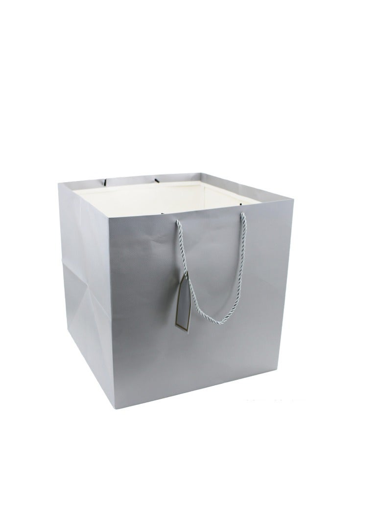 AL QADAH Paper Gift Bag 35x35x35Cm Silver Color  - Image 1