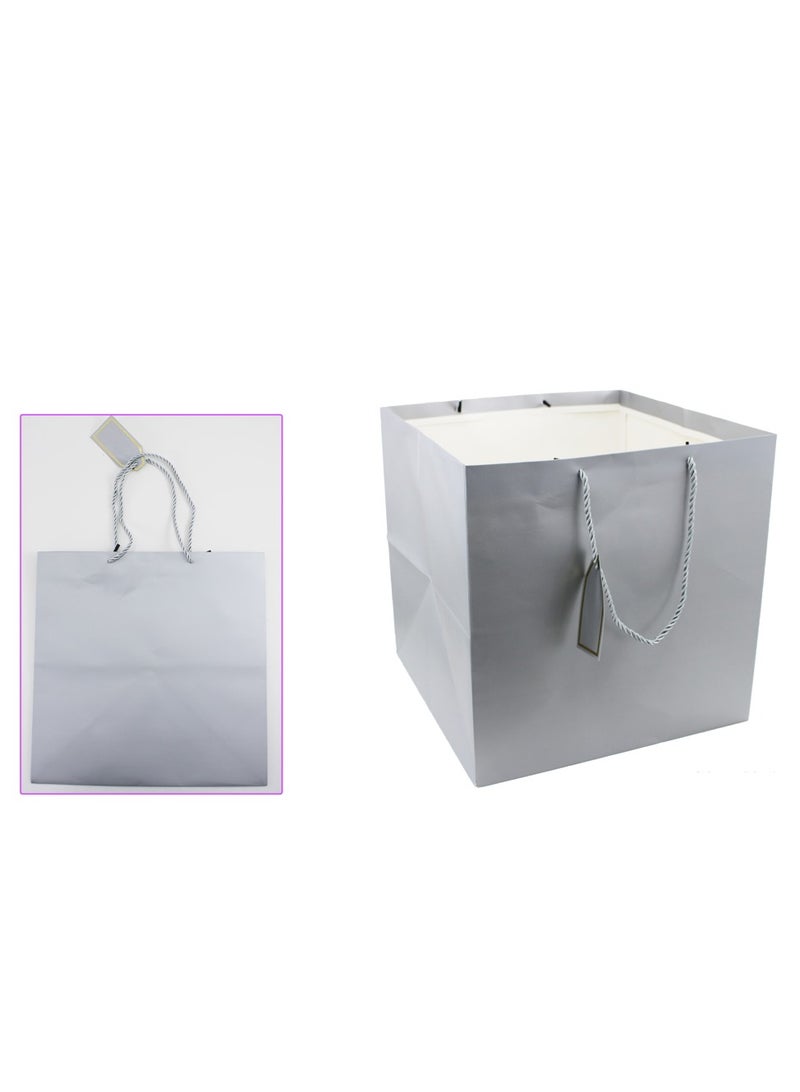 AL QADAH Paper Gift Bag 35x35x35Cm Silver Color  - Image 2