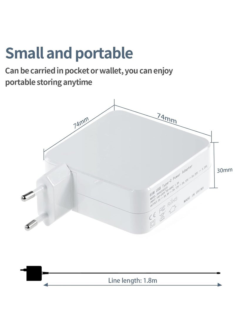 محول شاحن سريع USB C 65 واط ، 20 فولت متوافق مع ماك بوك اير 2020 &&& 2019 2018 برو 13 14 15 16 انش، لينوفو ثينك وايباد كروم واتش بي وديل وهواوي - Image 3