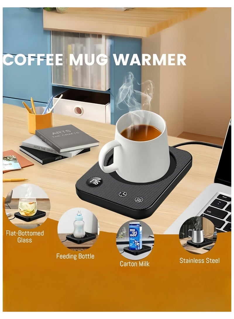 سَاخِنَةُ الأَكْوابِ الذَّكِيَّة - مُسَخِّنُ الكُوبِ الكَهْرَبَائِيّ بِ4 مُسْتَوَيَاتٍ لِدَرَجَةِ الحَرَارَةِ، مَعَ نِظَامِ الإِيقَافِ التِّلْقَائِيِّ وَسِطَاحٍ سِيلِيكُونِيٍّ لِلمَنَعِ الحَرَائِقِ. مُسَخِّنُ المَشْرُوبَاتِ المَحمُولُ المُنَاسِبُ لِلكَافِييهِ وَالشَّايِ وَالحَلِيبِ فِي مَكْتَبِ البَيْتِ وَالمَكْتَبِ. هَدِيَّةٌ مِثَالِيَّةٌ لِعُشَّاقِ القَهْوَةِ. - Image 4