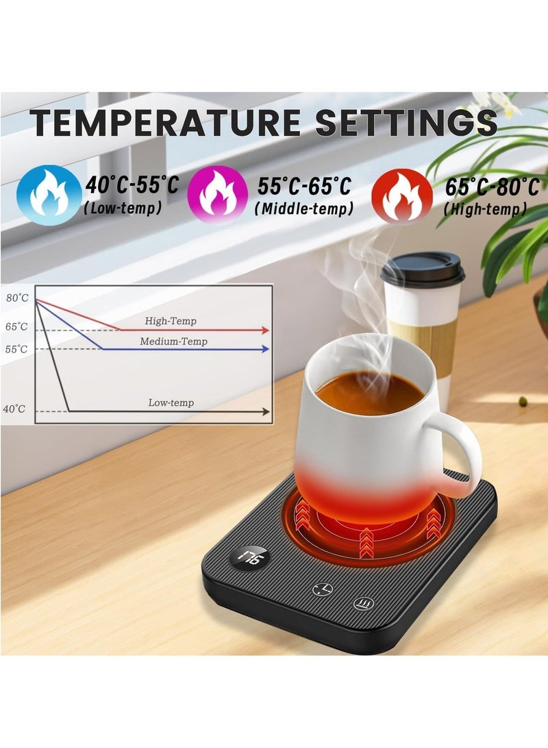 سَاخِنَةُ الأَكْوابِ الذَّكِيَّة - مُسَخِّنُ الكُوبِ الكَهْرَبَائِيّ بِ4 مُسْتَوَيَاتٍ لِدَرَجَةِ الحَرَارَةِ، مَعَ نِظَامِ الإِيقَافِ التِّلْقَائِيِّ وَسِطَاحٍ سِيلِيكُونِيٍّ لِلمَنَعِ الحَرَائِقِ. مُسَخِّنُ المَشْرُوبَاتِ المَحمُولُ المُنَاسِبُ لِلكَافِييهِ وَالشَّايِ وَالحَلِيبِ فِي مَكْتَبِ البَيْتِ وَالمَكْتَبِ. هَدِيَّةٌ مِثَالِيَّةٌ لِعُشَّاقِ القَهْوَةِ. - Image 2