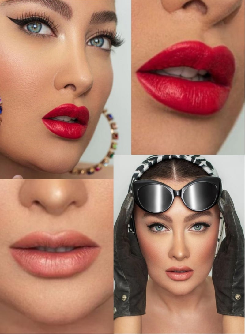 Glor Endless Charm Lipstick– Intense Long-Lasting Color, Luxurious Moisture, Ultra-Creamy Formula for Beautiful Lips-Raspberry Range + Voila + 1 Beauty Blender + 1 Cosmetic Bag - Image 4