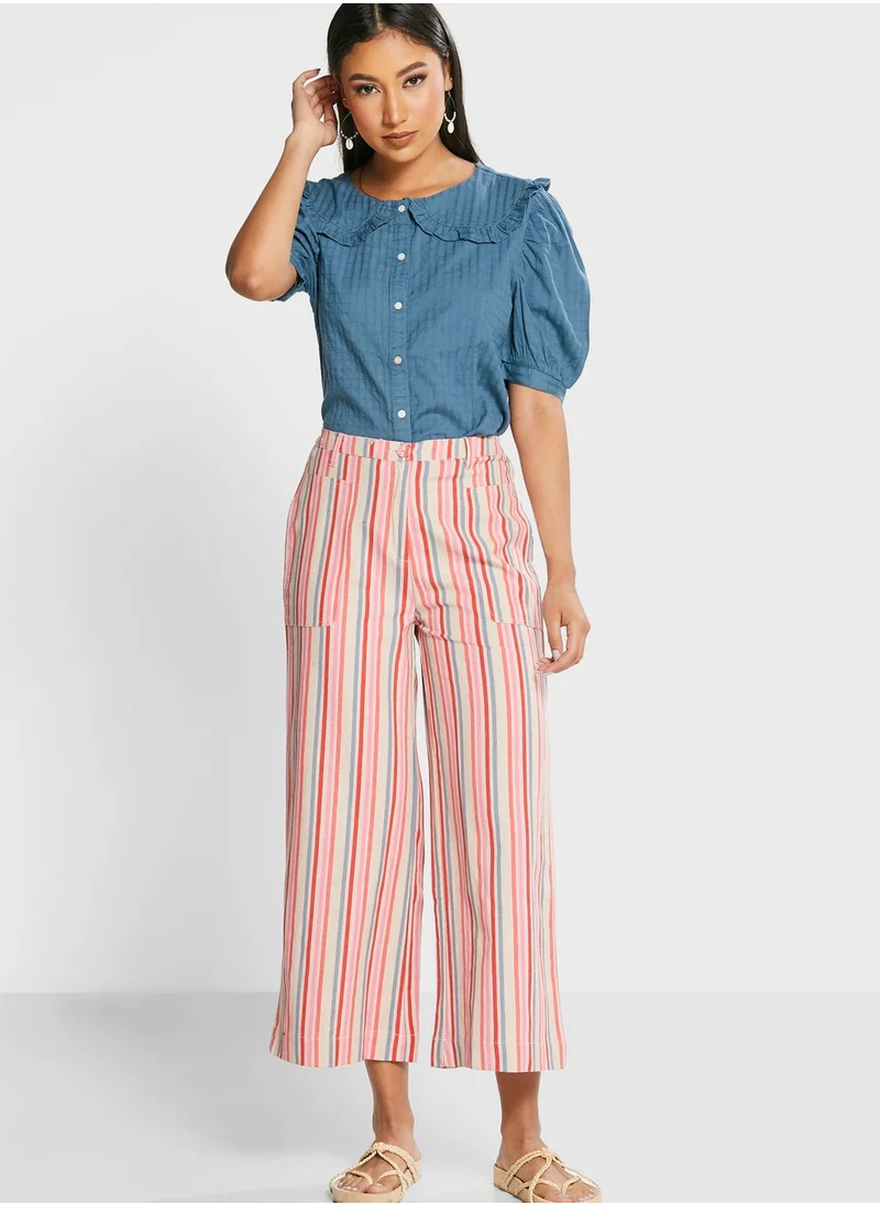 Fabindia Ruffle Detail Button Down Top