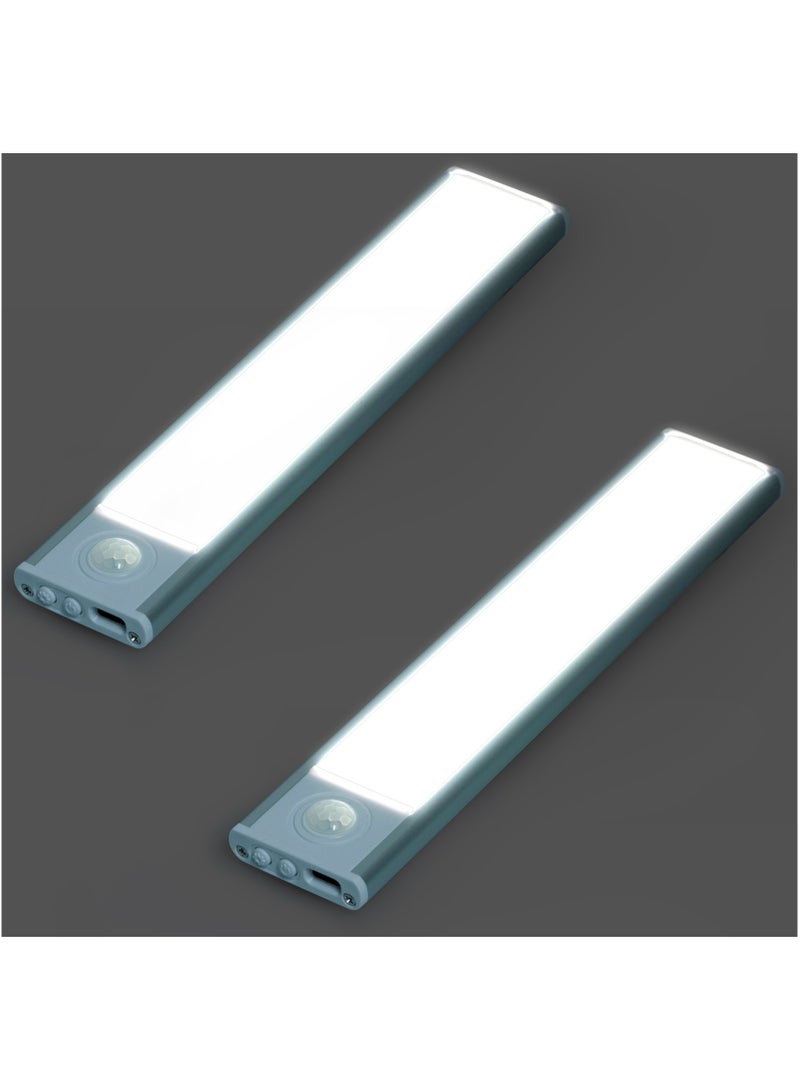 Under Cabinet LED Light Kitchen Cabinet Light Bar with Motion Censor for Closet Night Light (20cm, 2 Pack)