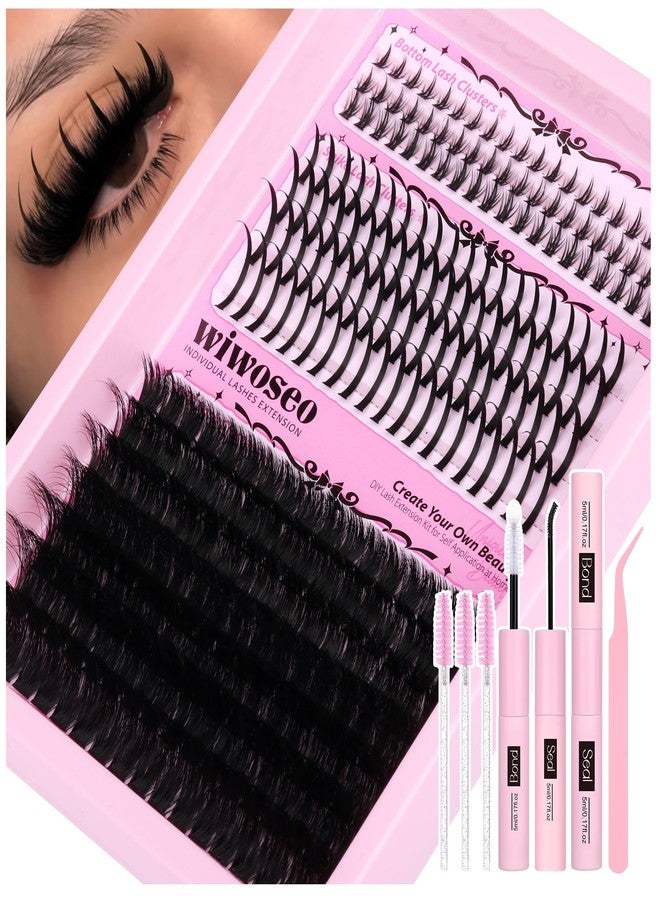 wiwoseo Lash Spikes Lash Clusters with Bottom Lashes Cluster Fairy Eyelash Cluster Eyelash Extensions Fluffy Lash Clusters with Bottom Cluster Lashes Fluffy Eyelash Cluster Spiky Individual Lashes - Image 1