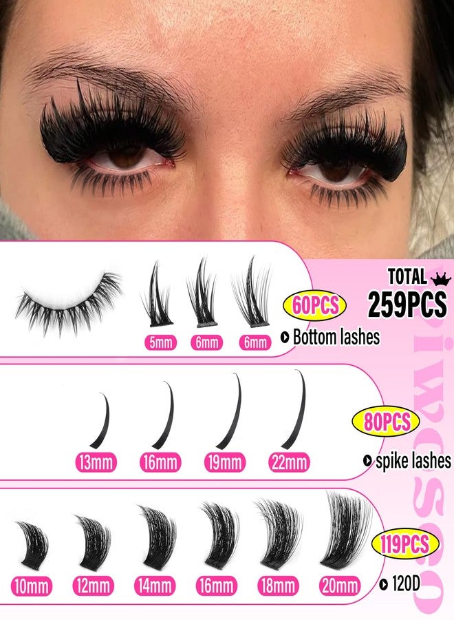 wiwoseo Lash Spikes Lash Clusters with Bottom Lashes Cluster Fairy Eyelash Cluster Eyelash Extensions Fluffy Lash Clusters with Bottom Cluster Lashes Fluffy Eyelash Cluster Spiky Individual Lashes - Image 5