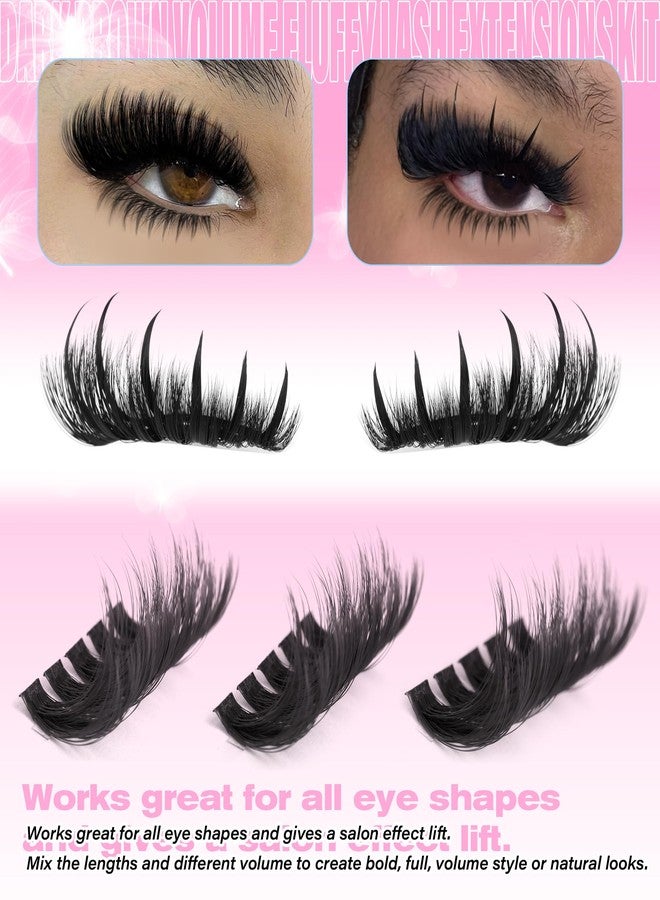 wiwoseo Lash Spikes Lash Clusters with Bottom Lashes Cluster Fairy Eyelash Cluster Eyelash Extensions Fluffy Lash Clusters with Bottom Cluster Lashes Fluffy Eyelash Cluster Spiky Individual Lashes - Image 3