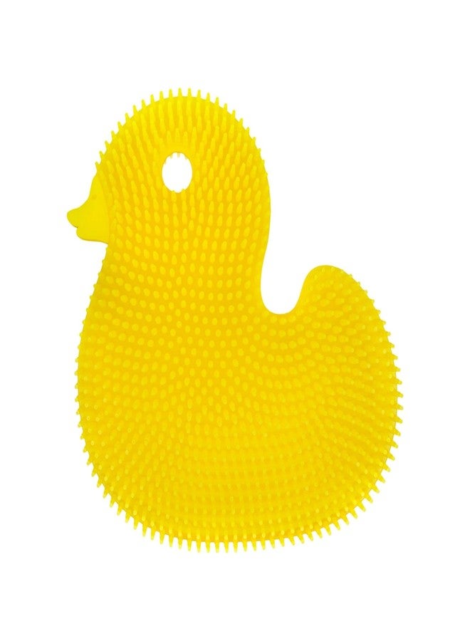 Innobaby Silicone Duck Scrub for Babies, Toddlers and Kids, Bath Time Essential, Loofah Alternative For Kids, Made With Quick-Dry Food Grade Silicone - Yellow Duck - Image 1