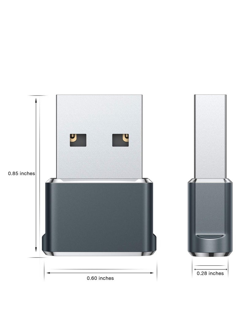VICTGOAL Gray USB to USB C Adapter 2 Pack,USB C Female to A Male Charger Type C Converter for Apple Watch Ultra iWatch 7 8 SE,iPhone 14 13 12 11 Plus Pro Max Mini,AirPods,iPad Air,Samsung Galaxy S23 S22 - Image 2