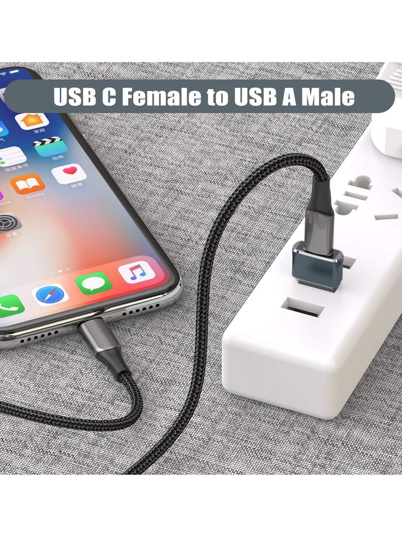 VICTGOAL Gray USB to USB C Adapter 2 Pack,USB C Female to A Male Charger Type C Converter for Apple Watch Ultra iWatch 7 8 SE,iPhone 14 13 12 11 Plus Pro Max Mini,AirPods,iPad Air,Samsung Galaxy S23 S22 - Image 3