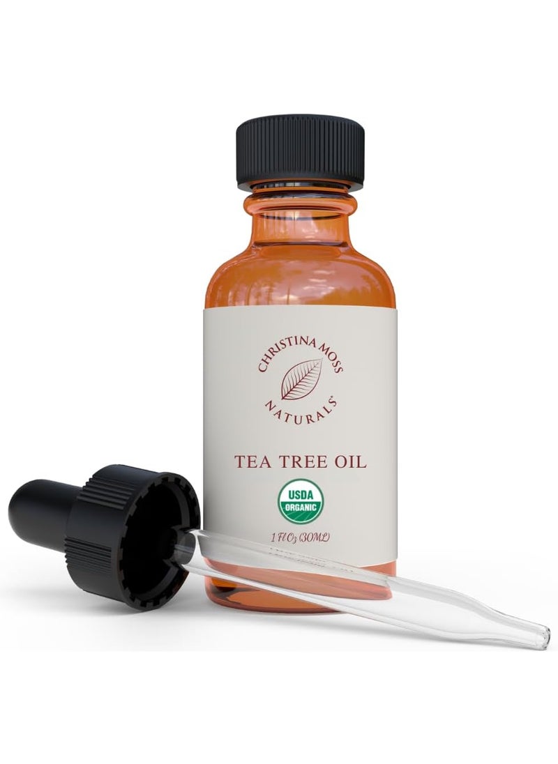 Christina Moss Naturals - 100 Pure Tea Tree Oil USDA and QAI Certified Organic Steam Distilled and Potent Can Help Nails Skin Hair or Be Used As Diffuser Oil for Aromatherapy - Image 1
