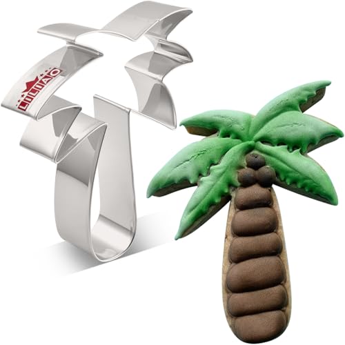 LILIAO Palm Tree Cookie Cutter - 3.4 x 4.2 inches - Stainless Steel - Image 1