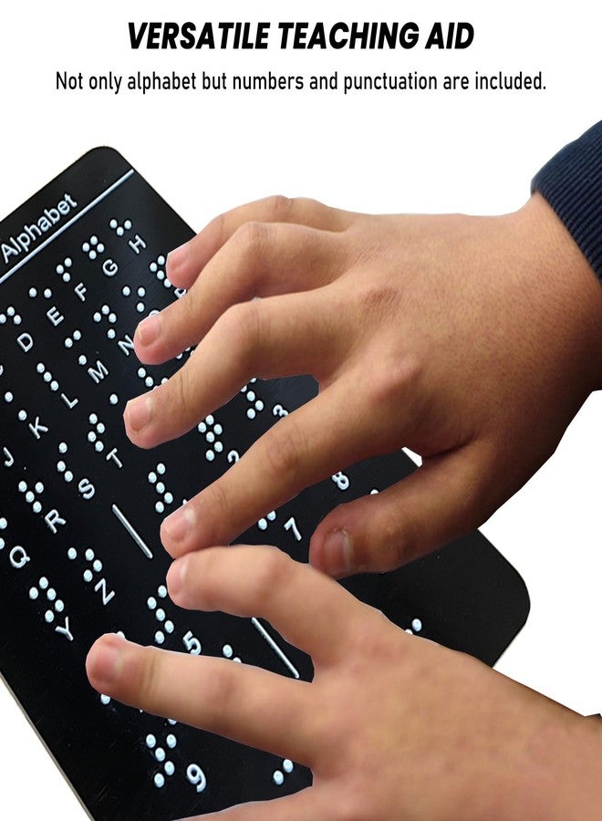 Blirik Braille Alphabet Board,Braille English Alphabet with Raised Dots, Numbers & Punctuation Braille Learning for Beginners, Braille Teaching Aid for Blind Children, Adults-7.5 x 5 inches - Image 2