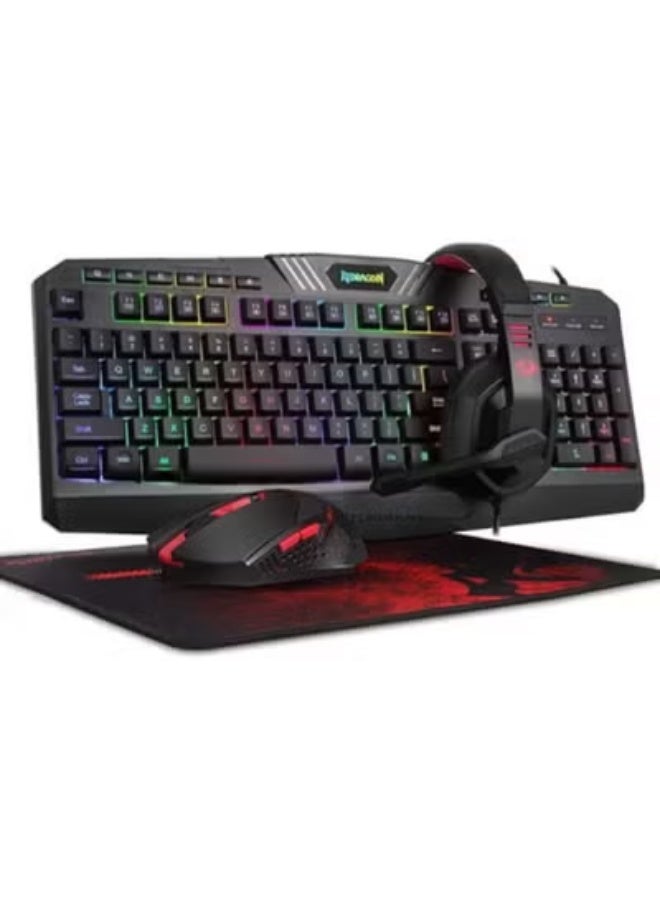 REDRAGON 4-in-1 Gaming Set – RGB LED Keyboard, Mouse, Headset & Mouse Pad – Complete Gaming Combo for PC - Image 1