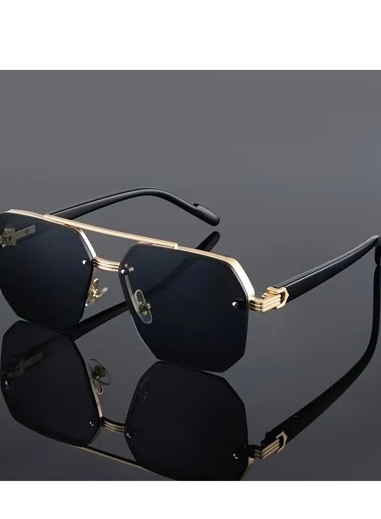 نظارات عصرية للرجال - جسر مزدوج عصري، إطار معدني بتصميم عصري