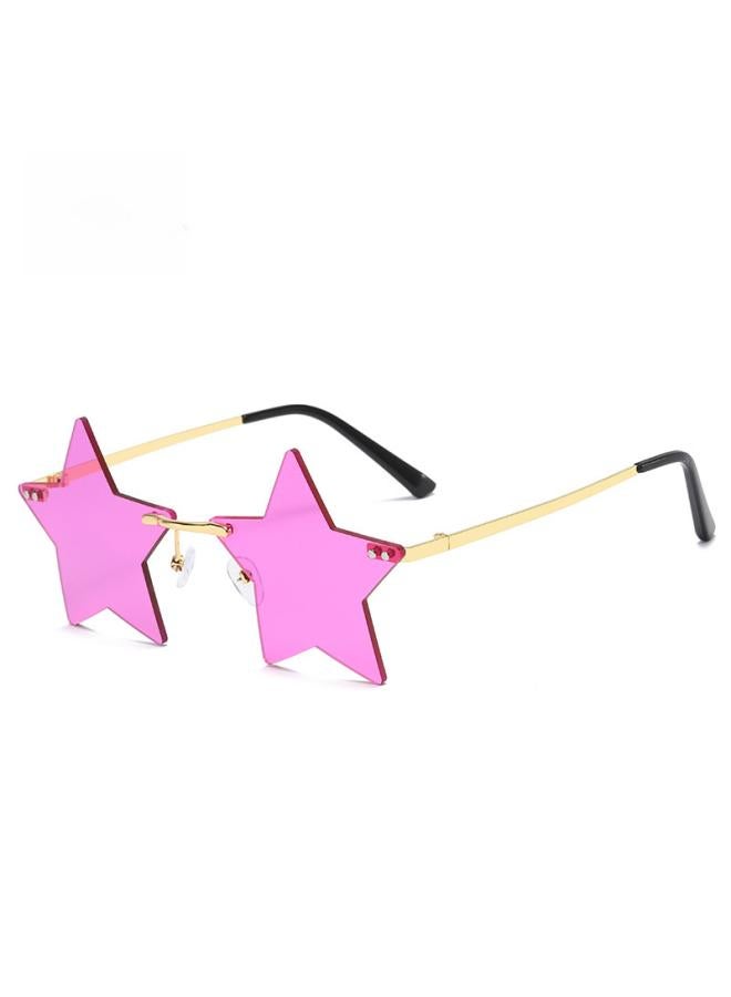 New Ladies Frameless Sunglasses Five-pointed Star Personalized Colorful Ocean Sunglasses Summer Fashion Glasses