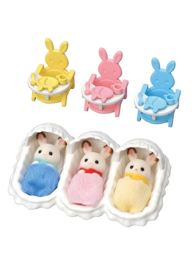 Calico Critters Calico Critters Triplets Care Set - Dollhouse Playset with 3 Hopscotch Rabbit Figures & Accessories Included  - Image 1