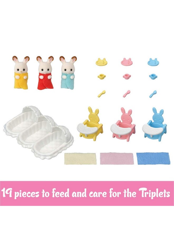 Calico Critters Calico Critters Triplets Care Set - Dollhouse Playset with 3 Hopscotch Rabbit Figures & Accessories Included  - Image 2
