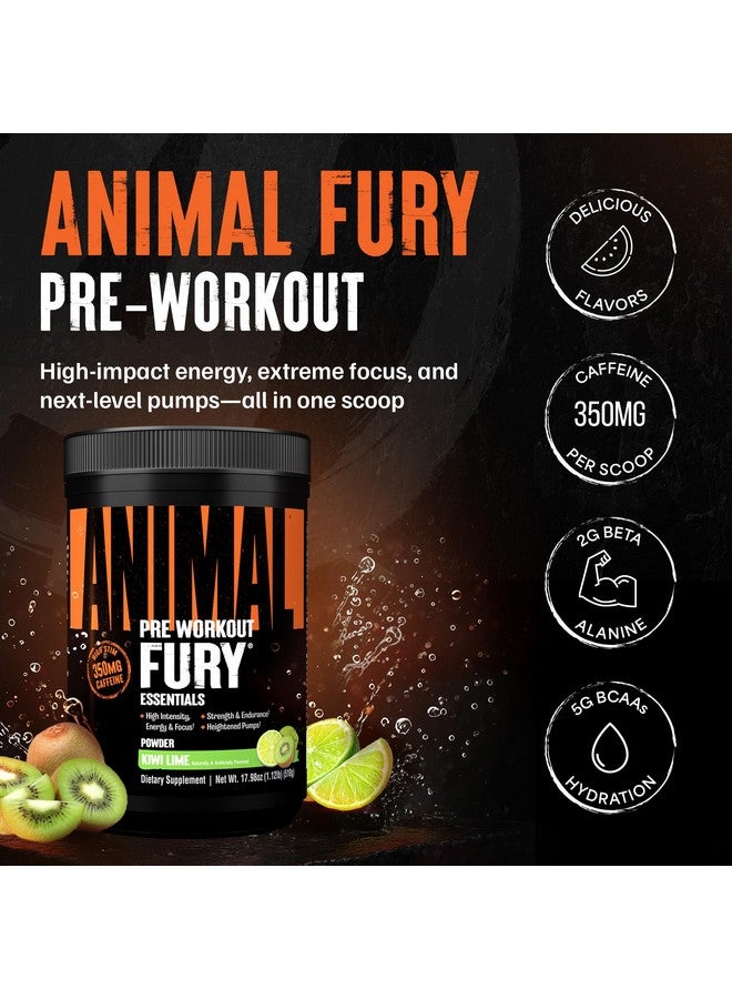 Animal Fury Pre Workout Powder - Kiwi Lime, 350mg Caffeine, BCAA Amino Acids, 2g Beta Alanine, Citrulline & Tyrosine, Energy, Focus, Strength, Endurance, Preworkout for Men & Women, 30 Servings - Image 2